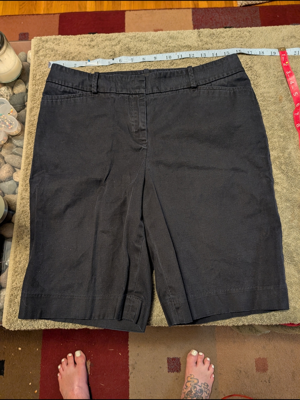 Talbots Black Bermuda Shorts — Classic Short-Length Cotton Blend